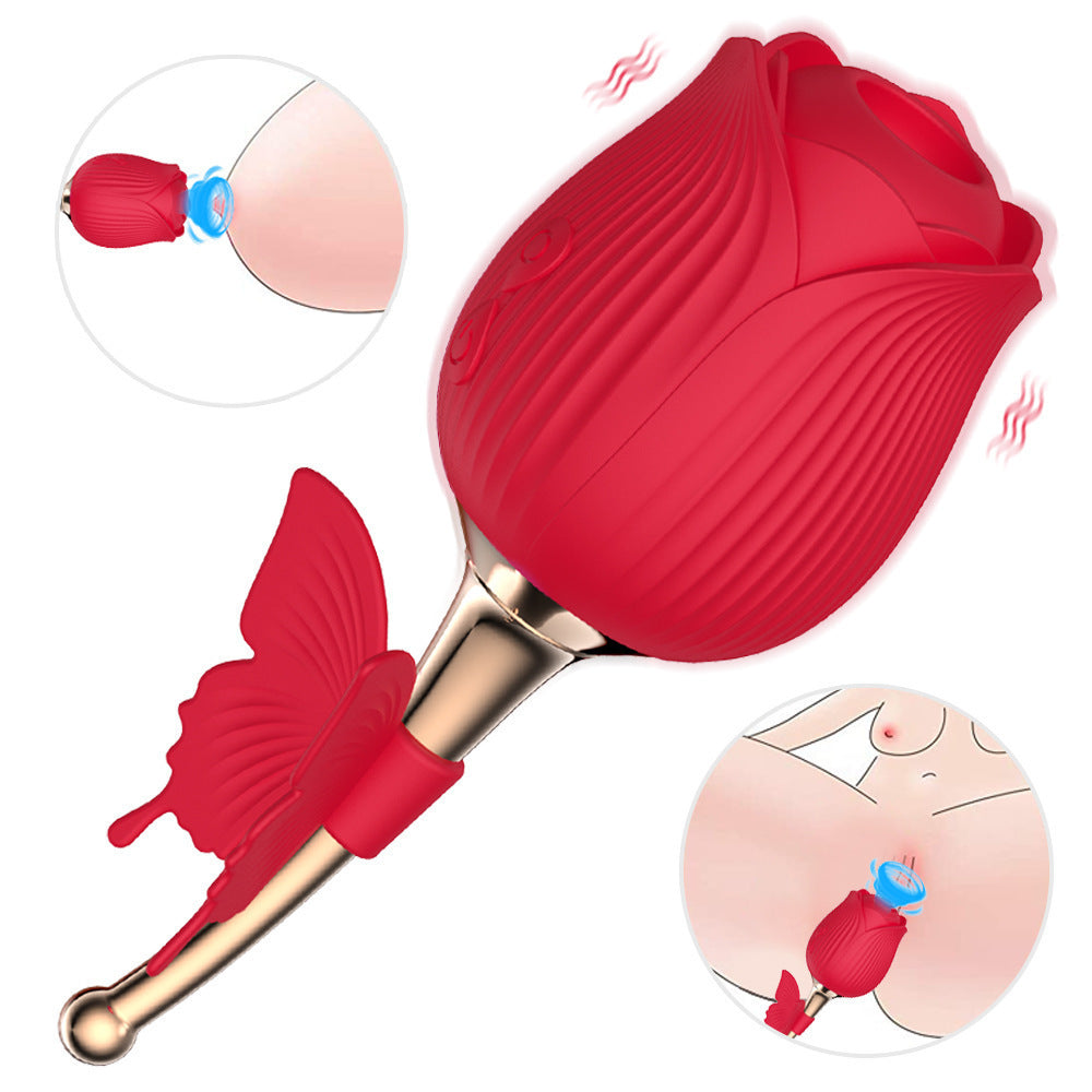 Best Rose Sucker Sucking Milk Vibrating Vibrating Egg Masturbation Device for Adults - Nikita Studio