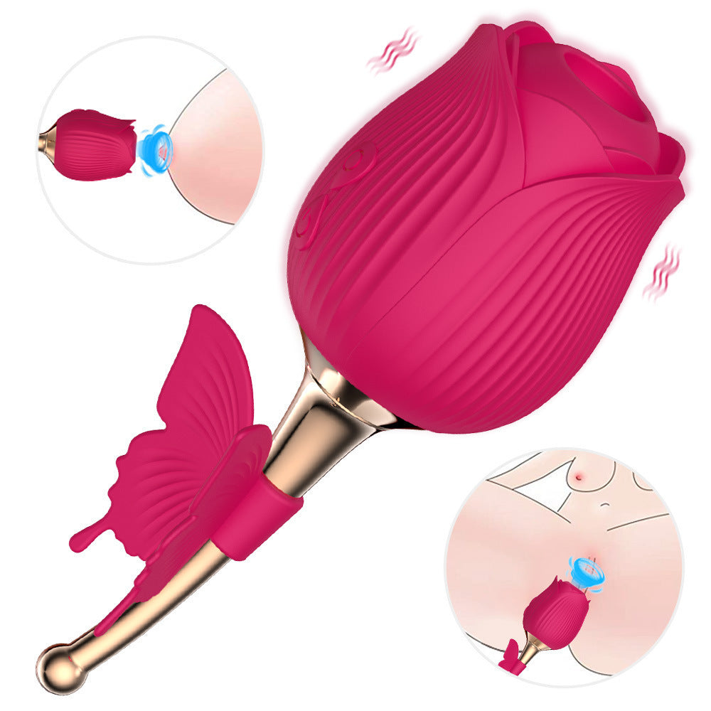 Best Rose Sucker Sucking Milk Vibrating Vibrating Egg Masturbation Device for Adults - Nikita Studio