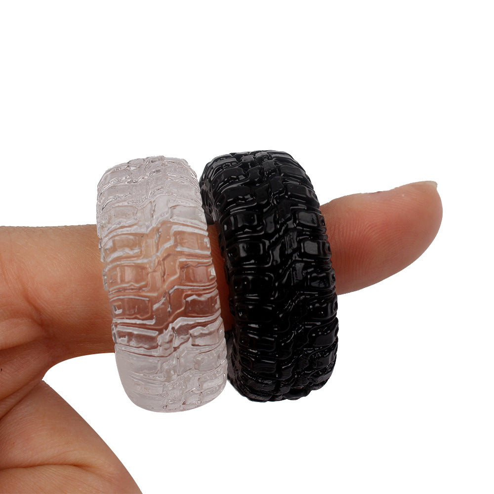 Best Men's Energy Gathering Wheel Delay Ring Black And White Two Colors Silicone Supplies for Adults - Nikita Studio