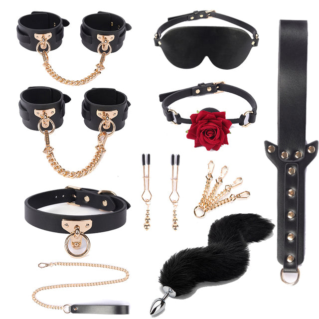 Best Luxury Bed Bondage Set Genuine Leather BDSM Kits Restraint H for Adults - Nikita Studio